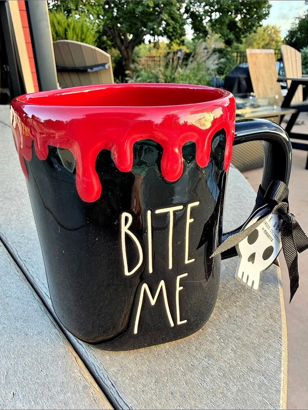 Rae Dunn Bite Me Halloween Mug Black & Red